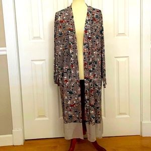 NWT LOGO SZ 2x Ling Jacket sheer hem colorful